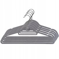 WIESZAKI NA UBRANIA FLOKOWANE 5 SZTUK CIEMNOSZARE