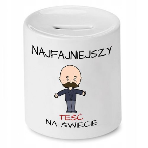 Skarbonka Dla Teścia Najfajniejszy Na Świecie Z Nadrukiem Ze Zdjęciem na Arena.pl