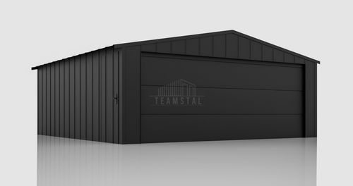 Garaż blaszany 6x5m brama segmentowa drzwi blacha na rąbek dach TS1089 na Arena.pl