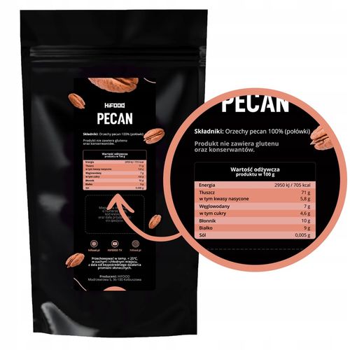 Orzechy Pecan Pekan Wysoka Jakość 1000g 1kg HiFood Naturalne Zbiór na Arena.pl