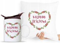 Zestaw Poduszka + Kubek Prezent Dla Teściowej Mamy Z Nadrukiem Ze Zdjęciem