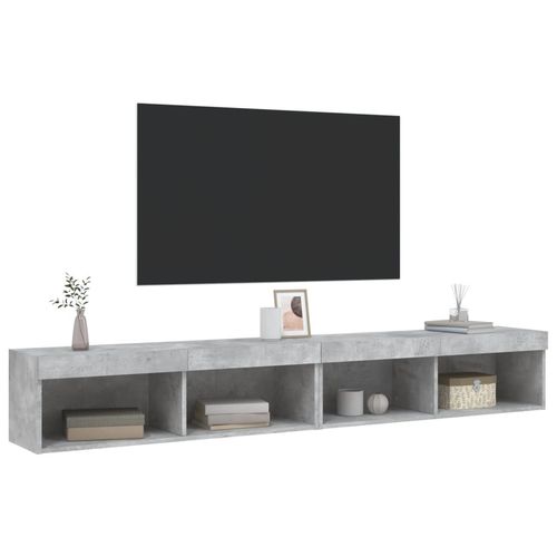 Szafki TV, z LED, 2 szt., szarość betonu, 100x30x30 cm na Arena.pl