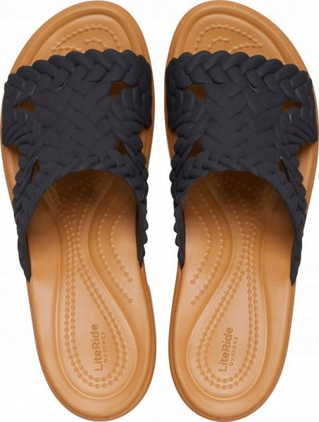 Damskie Klapki Koturn Crocs Brooklyn Woven Heel 209979 Slide 39-40 zdjęcie 6