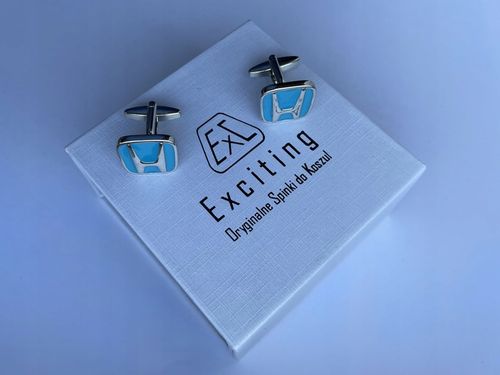 Spinki do mankietów koszul Exciting Srebrne Logo Honda w Etui Szkatułka na Arena.pl