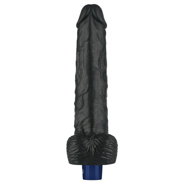 10" Real Softee Rechargeable Tpe Vibrating Dildo(Black) zdjęcie 7