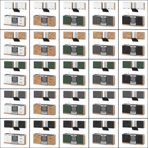 Kuchnia z blatem mini mokka 2m modułowa pojemna biały san sebastian szary na Arena.pl