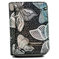 portfel damski ze skóry naturalnej ze wzorem motyli - lorenti