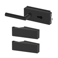 ZESTAW OKUĆ KWADRATOWY DO DRZWI SZKLANYCH NA WKŁADKĘ LEWY