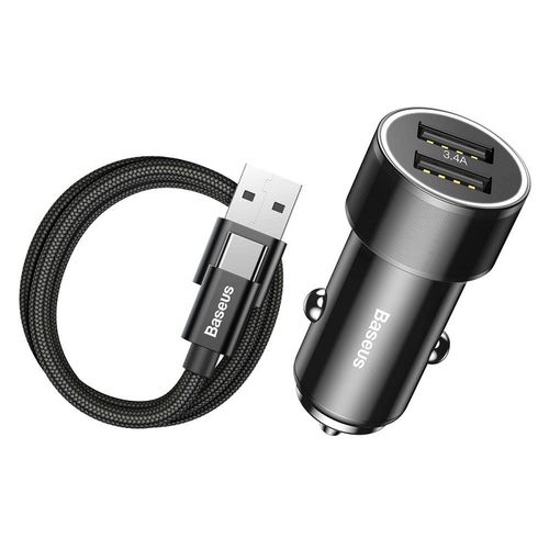 Baseus Ładowarka Samochodowa 2xUSB 3.4A + Kabel USB-C na Arena.pl