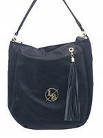 Laura Biaggi - torebka worek nity chwost czarny imitacja siatki KB180