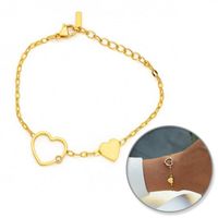 bransoletka na rękę stal chirurgiczna pozłacana 14k złotem serca