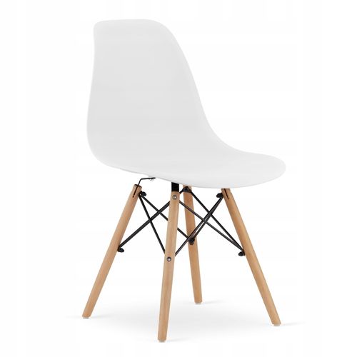 Zestaw stół prostokątny 120x80 dąb sonoma + 4 krzesła OSAKA białe na Arena.pl