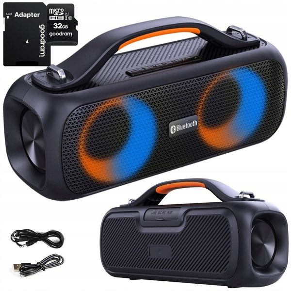 GŁOŚNIK BLUETOOTH MANTA SPK216 XBASS RADIO TWS asyst głos Zestaw SDHC 32GB zdjęcie 1