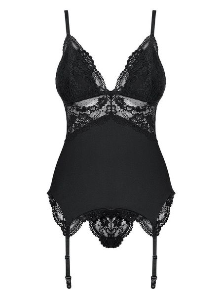Zmysłowy Gorset i Stringi - Obsessive 810-COR-1 S/M zdjęcie 3