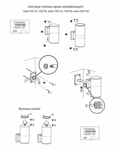 Kinkiet zewnętrzny Adela 7002 BL Suma na Arena.pl