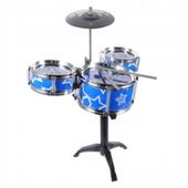 PERKUSJA DLA DZIECI 5 BĘBNÓW + TALERZ PAŁECZKI ZABAWKA GRAJĄCA INSTRUMENT