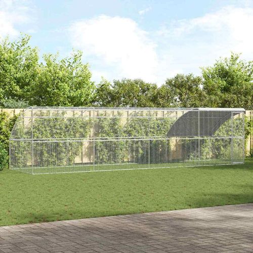 Klatka dla kur Srebrny 800 x 200 x 198.5 cm Stal galwanizowana na Arena.pl