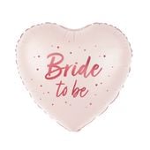 Balon foliowy serce Bride to Be wieczór panieński pudrowy różowy, 45 cm