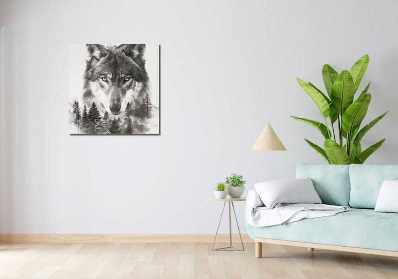 Obraz 70x70cm Wilczy Duch Lasu zdjęcie 2