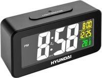 ELEKTRONICZNY BUDZIK TERMOMETR ZEGAR DCF ALARM ZEGAR STOJĄCY HYUNDAI LCD