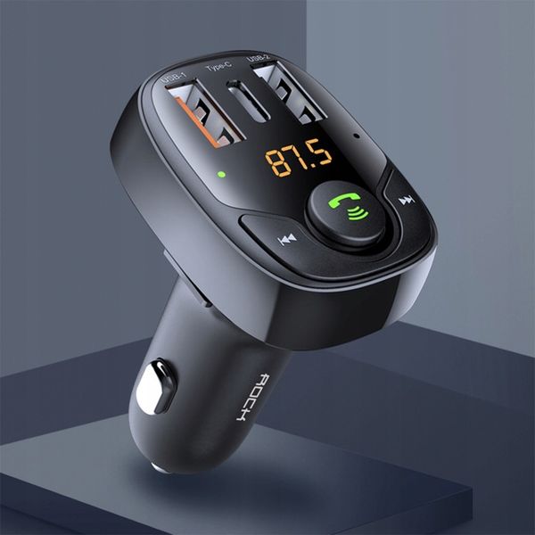 ROCK ŁADOWARKA SAMOCHODOWA DO SAMOCHODU AUTA TRANSMITER BT BLUETOOTH FM zdjęcie 3