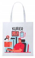 Dla Kuriera Dostawcy Torba Eco Biała Shopper Z Nadrukiem Ze Zdjęciem