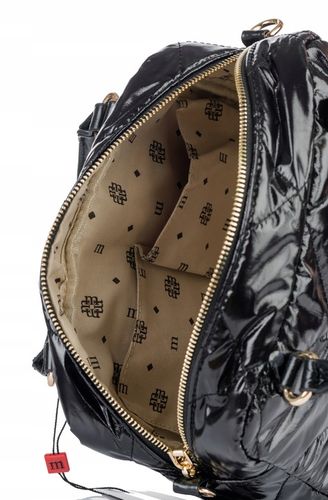 Torebka Damska Listonoszka MONNARI Pojemna KUFEREK Pikowana Lakierowana na Arena.pl