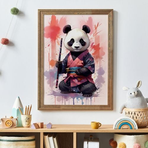 Plakat cyfrowy do wydruku karate panda na Arena.pl