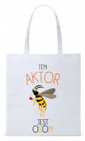 Torba Biała Eco Shopper Dla Aktora Aktorki Prezent Z Nadrukiem Ze Zdjęciem