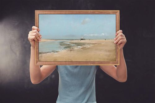 Beach at Low Tide, Edgar Degas - plakat 60x40 cm na Arena.pl