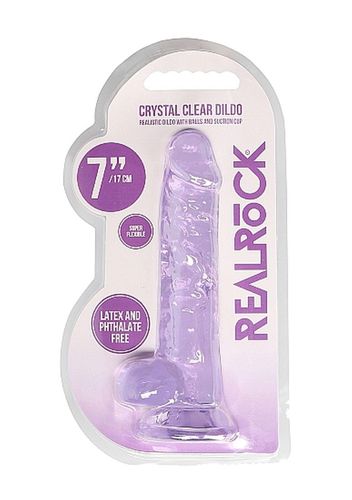 7"" / 18 cm realistic dildo with balls - purple na Arena.pl
