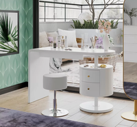 Toaletka kosmetyczna biała złota wysoki połysk 120 cm