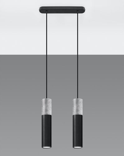 Wisząca LAMPA skandynawska SL.0651 metalowa OPRAWA zwis tuby beton czarne na Arena.pl