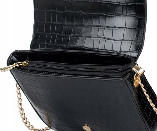 Monnari Torebka Kuferek Listonoszka Czarny Kroko Łódka Czarna PREMIUM na Arena.pl