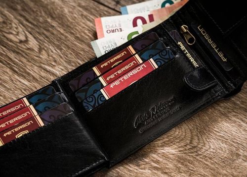 skórzany portfel męski w orientacji poziomej - peterson na Arena.pl