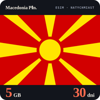 Karta eSIM Internet Macedonia Płn. 5 GB na 30 dni - bez rejestracji
