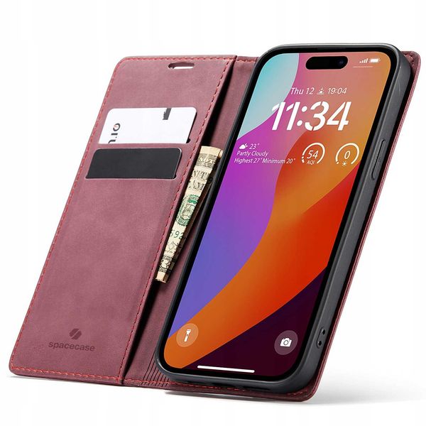 Spacecase Wallet Iphone 15 Pro Red zdjęcie 1