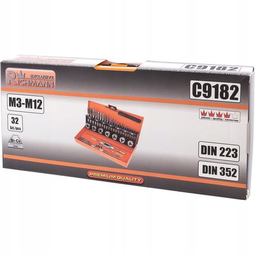 ZESTAW GWINTOWNIKÓW I NARZYNEK M3-M12 32el RICHMANN C9182 KALIBROWNIKI na Arena.pl