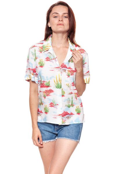 KOSZULA WRANGLER CUBAN SHIRT WHITE W5247SE12 M zdjęcie 5