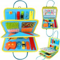 TABLICA MANIPULACYJNA Z ZEGAREM PUZZLAMI DO NAUKI sensoryczna MONTESSORI