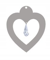 Z16a Zawieszka ozdoba ażur serce kryształ j. szary