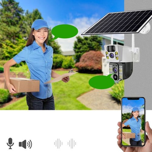 ZEWNĘTRZNA KAMERA SOLARNA TYP-C DWA OBIEKTYWY 8MPx NA KARTE SIM 4G LTE ZOOM na Arena.pl