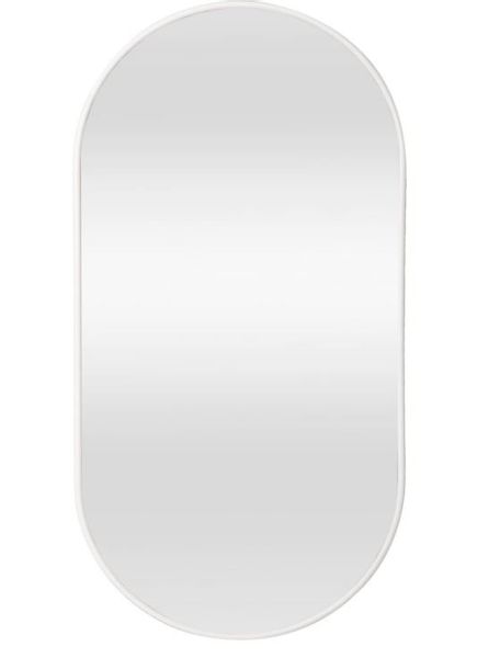 Lustro Elipsa 75x40cm białe ścienne owalne łazienkowe do salonu sypialni loftowe Industrialne minimalistyczne zdjęcie 2