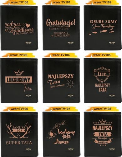 Portfel męski skórzany czarny GRAWEROWANY prezent dla kierowcy twój napis na Arena.pl