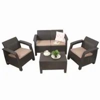 MEBLE OGRODOWE CORFU SET ZESTAW TECHNORATTAN. BRĄZ