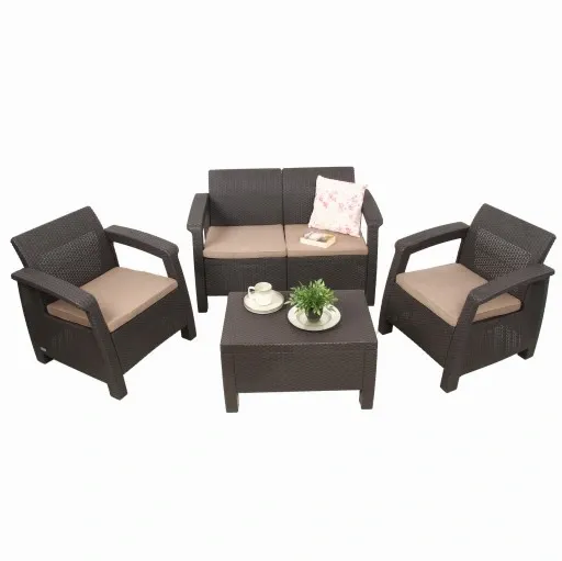 MEBLE OGRODOWE CORFU SET ZESTAW TECHNORATTAN. BRĄZ zdjęcie 1