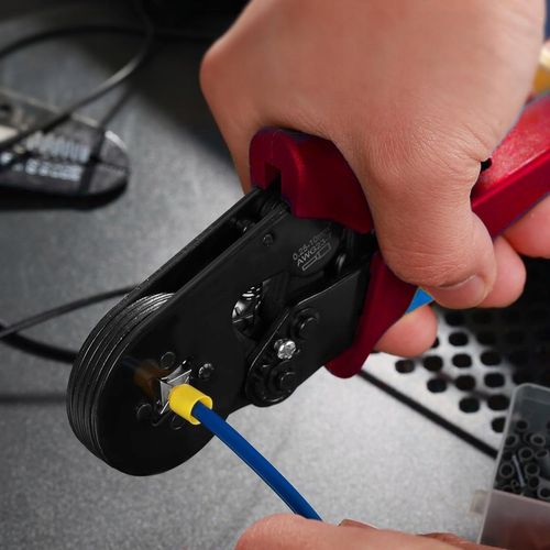 MOCNA Zaciskarka Praska do KONEKTORÓW Końcówek Kabli PRZEWODÓW +500 Tulejek na Arena.pl