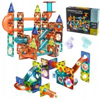 KLOCKI MAGNETYCZNE KONSTRUKCYJNE EDUKACYJNE ZESTAW 110EL PANELE 3D ŚWIECĄCY