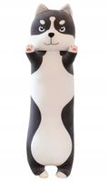 DŁUGI CZARNY PIES HUSKY PODUSZKA MASKOTKA DLA DZIECI PLUSZAK 90 cm