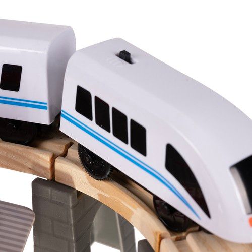 Ogromna  Drewniana Kolejka Pociąg na Baterie Tory 4,8m 79x80cm Jakość na Arena.pl